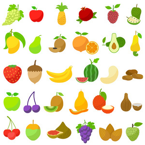 水果樂園 一組充滿童趣的卡通插圖